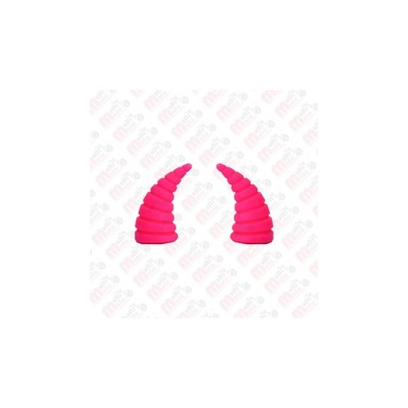 [MZ-1347-R] Cuerno Pequeño para Casco Rayado / Espiral Rosa
