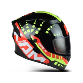 [EG-19.497.02.S] CASCO ABATIBLE BOSS MAX  NEGRO/AMARILLO    M