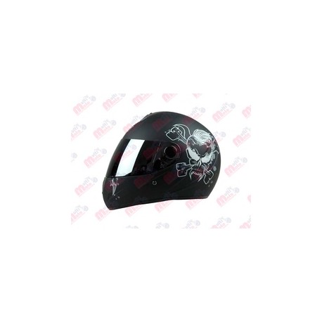 [7103-3455] CASCO CERRADO R7 RACING R7-105 DOT XL NGO MATE/BCO MICA IRIDIUM