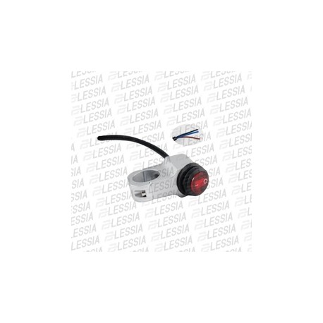 [SWI-BOT-017] SWITCH BOTON INTERRUPTOR C/ ABRAZADERA PLATA C/LUZ ROJA 12 Vcc UNIVERSAL