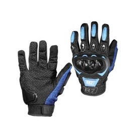 [7306-1333] GUANTES VEL R7 RACING XL AZUL R7-1 TOUCH/LIMPIADOR MICA