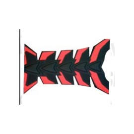 [STI-004NR] STICKER PROTECTOR DE GOMA NEGRO/ROJO PARA TANQUE DE