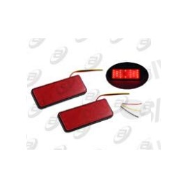 [REF-012] REFLEJANTE RECTANGULAR ROJO 12 V