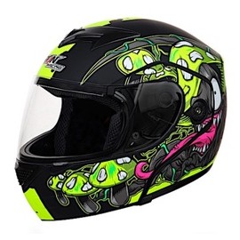 [CAS-7101-1428B] CASCO ABATIBLE IRON RACING IR108 DOT NEON-VERDE MATE DIABLO M