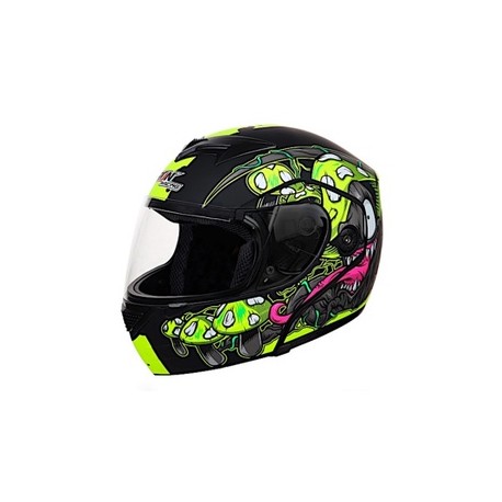 [CAS-7101-1428B] CASCO ABATIBLE IRON RACING IR108 DOT NEON-VERDE MATE DIABLO M