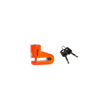 [CAN-1127-0005N] CANDADO ANTIRROBO PARA DISCO FRENO DE MOTOCICLETA IRON RACING IR-05 5.5MM NEON-NARANJA