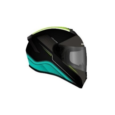 [EG-630.24.11.1.04] CASCO INTEGRAL ZOOM HERO NEGRO/AQUA BRILLANTE TALLA  XL