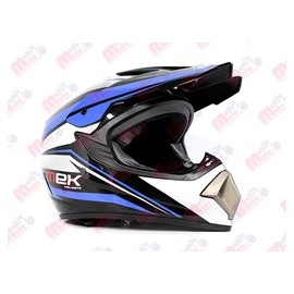 [AC1C-B380-102] Cross Helmet Glossy Black Decal Blue MEK