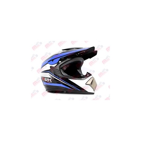 [AC1C-B380-102] Cross Helmet Glossy Black Decal Blue MEK