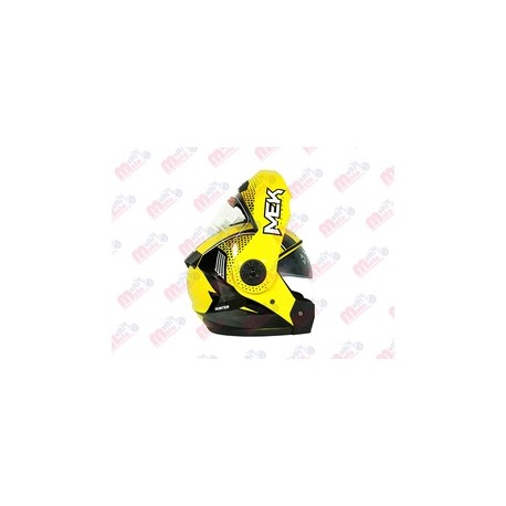 [AC1B-J117-001] CASCO MEK MK759 ABATIBLE  RIPO AMARILLO /GRIS Brillante