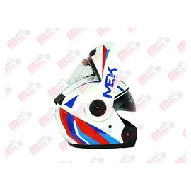 [AC1B-J115-001] CASCO MEK MK759 ABATIBLE BANDERA BLANCO/ROJO Brillante