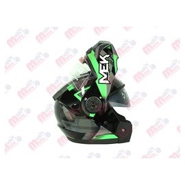 [AC1B-J121-001] CASCO MEK MK759 ABATIBLE FLASH VERDE NEON/GRIS Brillante