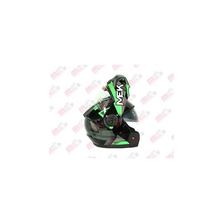 [AC1B-J121-001] CASCO MEK MK759 ABATIBLE FLASH VERDE NEON/GRIS