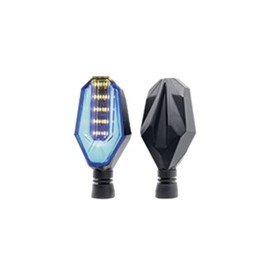 [RS-DIR-0032Y-BU]  DIRECCIONAL LED SECUENCIAL TIPO CAPARAZON UNIVERSAL (AMARILLO-AZUL)