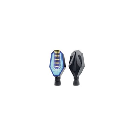 [RS-DIR-0032Y-BU]  DIRECCIONAL LED SECUENCIAL TIPO CAPARAZON UNIVERSAL (AMARILLO-AZUL)