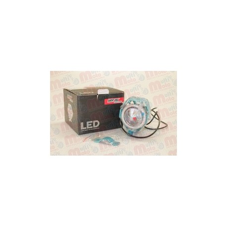 [FOB-3216-1652] FARO AUXILIAR HYPER LEDS LUPA P/MOTOCICLETA C/OJO DE DIABLO ROJO Y DE ANGEL AZUL  6000K 2000L